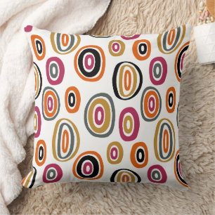 Coussin cercles colorés, art abstrait géométrique