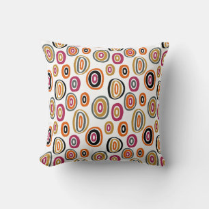 Coussin cercles colorés, art abstrait géométrique