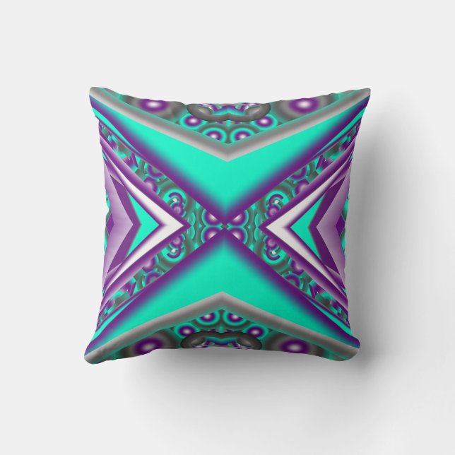 Coussin Cercles Concentriques Jusqu'au Point Abstrait (Verso)