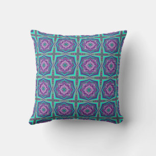 Coussin Cercles concentriques tirés au point abstrait