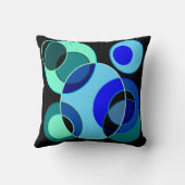 Coussin Cercles croisés bleus et verts (Verso)