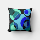 Coussin Cercles croisés bleus et verts (Recto)