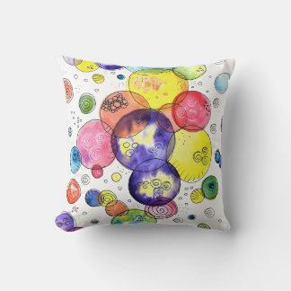 Coussin Cercles d'aquarelle colorés Abstraits