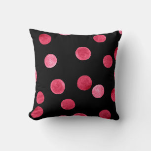 Coussin Cercles d'aquarelle incolore motif fond noir