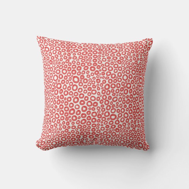 Coussin Cercles d'aquarelle - Rouge lashy (Recto)