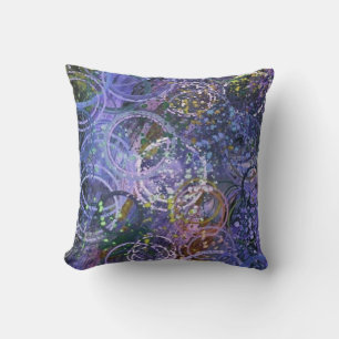 Coussin Cercles d'art abstrait Touches de pinceau