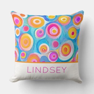 Coussin Cercles d'art moderne NOM Colorful Artisan amusant