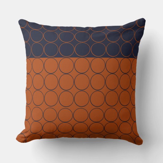 Coussin Cercles de marine et de rouille (Recto)