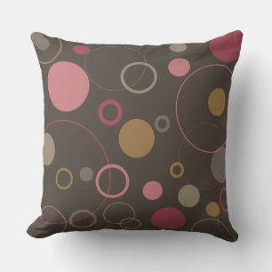 Coussin Cercles de Moka au Haricot de Café Rose