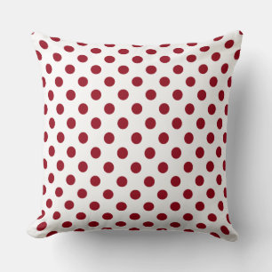 Coussin Cercles de points rouges carmin