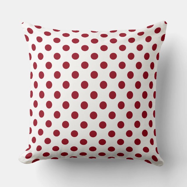 Coussin Cercles de points rouges carmin (Recto)