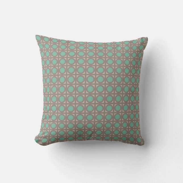 Coussin Cercles de Turquoise sur Gray American MOJO Coussi (Recto)