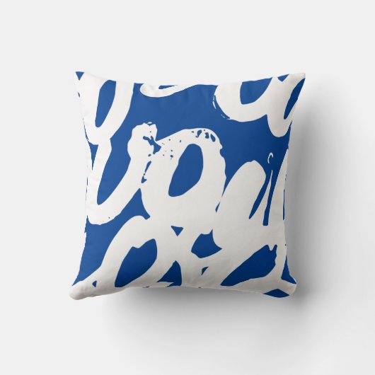 Coussin Cercles dessinés à la main abstraits (Verso)