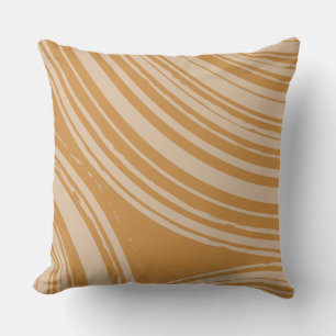 Coussin Cercles d'onde orange brulé de sable
