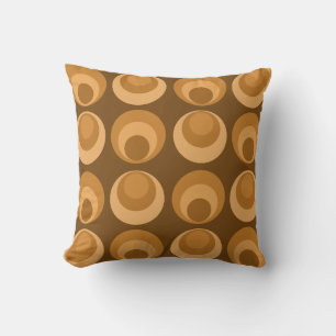 Coussin Cercles du milieu du siècle brûlés orange