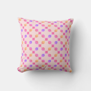 Coussin Cercles et carrés colorés d'Ipanema sur fond rose