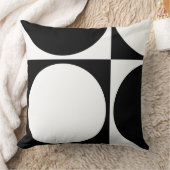 Coussin Cercles et carrés géométriques modernes noirs et b (Couverture)