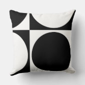 Coussin Cercles et carrés géométriques noirs et blancs mod (Verso)