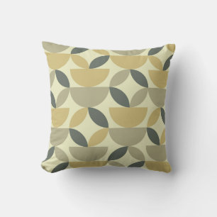 Coussin Cercles et formes demi-terre ton milieu de siècle 
