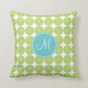 Coussin Cercles faits sur commande de vert de ressort