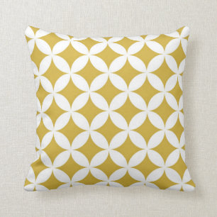 Coussin Cercles géométriques classiques dans la moutarde