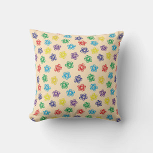 Coussin Cercles géométriques colorés tourbillonnants