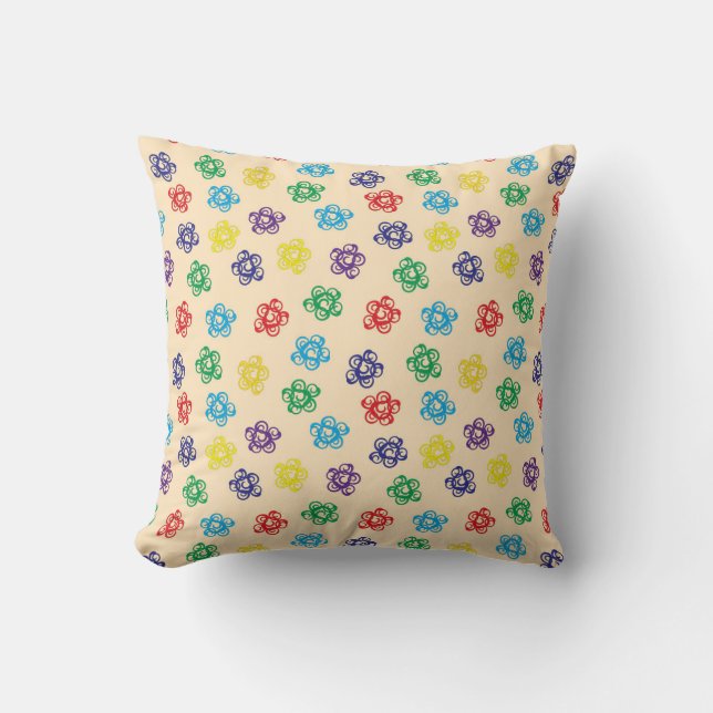 Coussin Cercles géométriques colorés tourbillonnants (Recto)