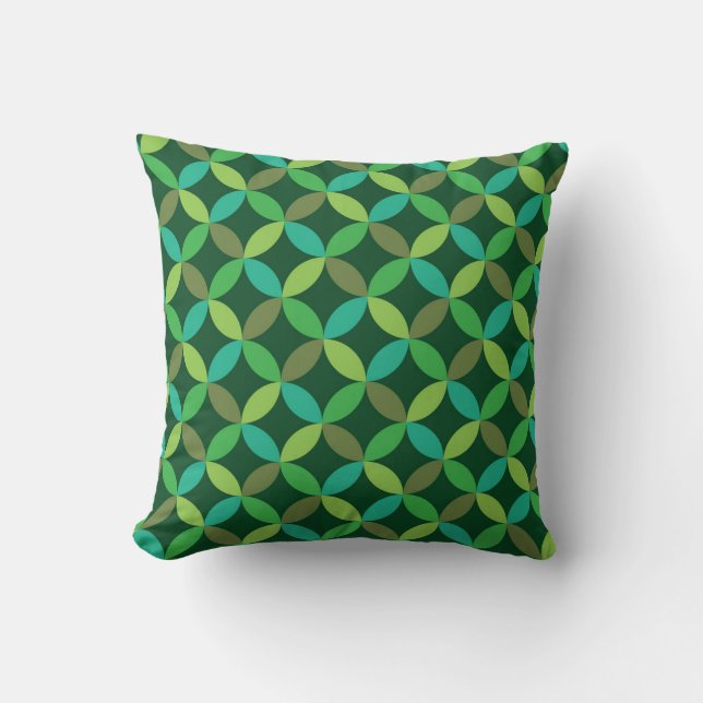 Coussin Cercles géométriques Modernes du milieu du siècle  (Recto)