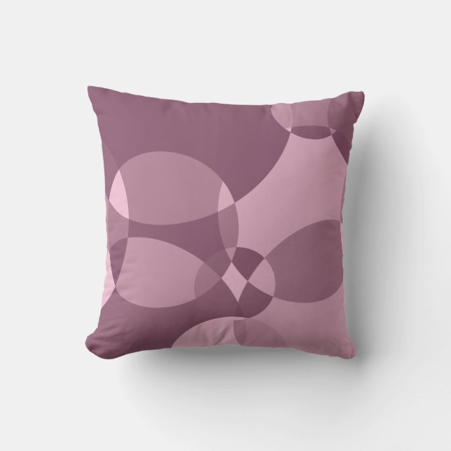 Coussin Cercles géométriques violets transparents superpos (Recto)
