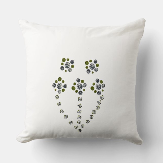 Coussin Cercles globe ramifier comme une branche d'arbre J (Recto)