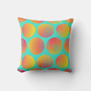 Coussin cercles graphiques sans couture motif en orange bl