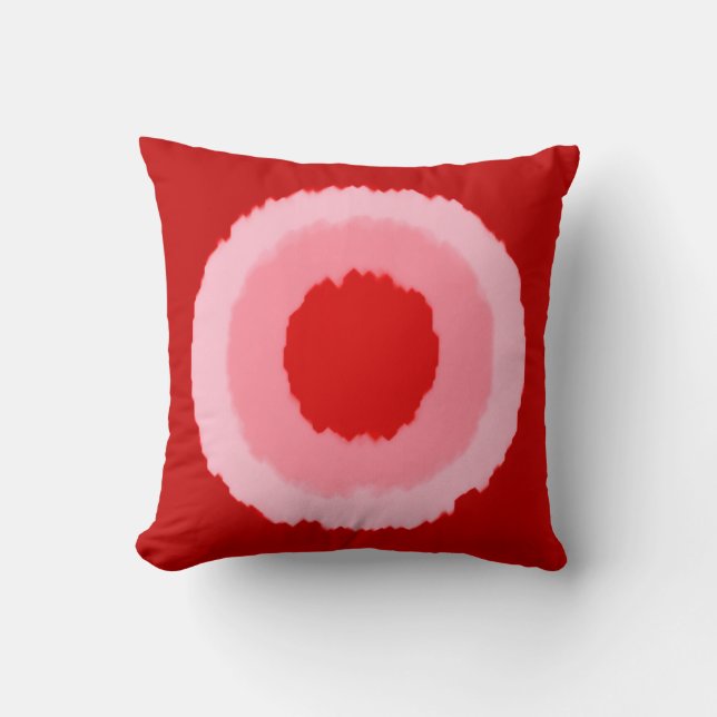 Coussin Cercles modernes de batik tribal - rouge chinois f (Recto)