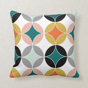 Coussin Cercles modernes du milieu du siècle Motif géom