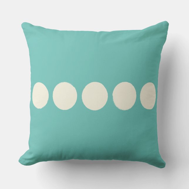 Coussin Cercles modernes simples Lancer l'oreiller en Turq (Recto)