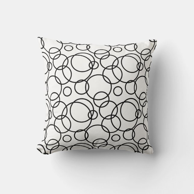 Coussin Cercles Noirs Et Blancs (Recto)