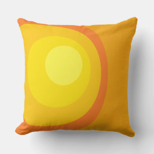 Coussin Cercles Orange Rétro