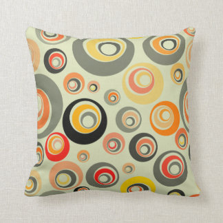 Coussin Cercles oranges, verts et jaunes