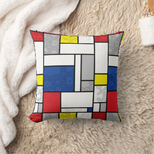 Coussin Cercles Rétro Mondrian Art Mod Minimaliste De Stij