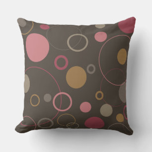 Coussin Cercles roses de café Bean Mocha