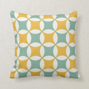 Coussin Cercles verts et jaunes