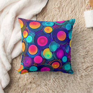Coussin Cercles vibrants d'énergie abstraite