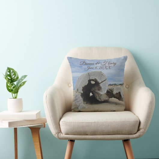 Coussin Cérémonie de mariage Keepsaké Beach unique bois d' (Chaise)