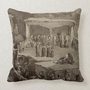 Coussin Cérémonie funèbre dans les ruines chez Akhaltchi,
