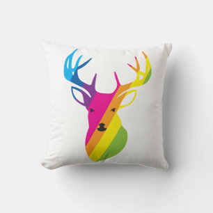Coussin Cerf arc-en-ciel