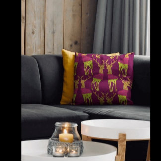 Coussin Cerf d'art traditionnel