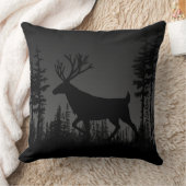 Coussin Cerf de la forêt de pins de nuit sans fin (Couverture)