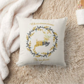 Coussin Cerf de Noël avec Couronne Crème Jaune (Couverture)