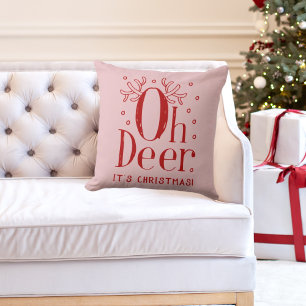Coussin Cerf de Noël drôle d'illustration lancer l'oreille