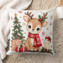 Cerf de Noël mignon Faon avec sapin de Noël