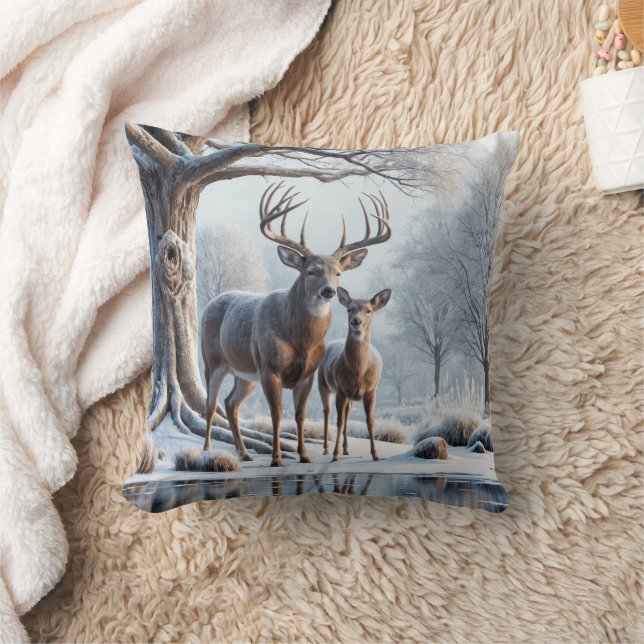 Coussin Cerf De Noël Par Icy Pond (Couverture)